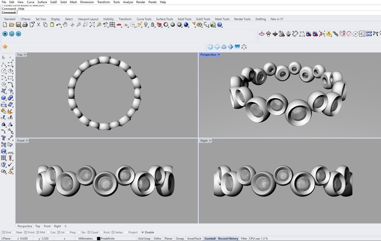 Eternity Round Diamonds Ring 3D model_2