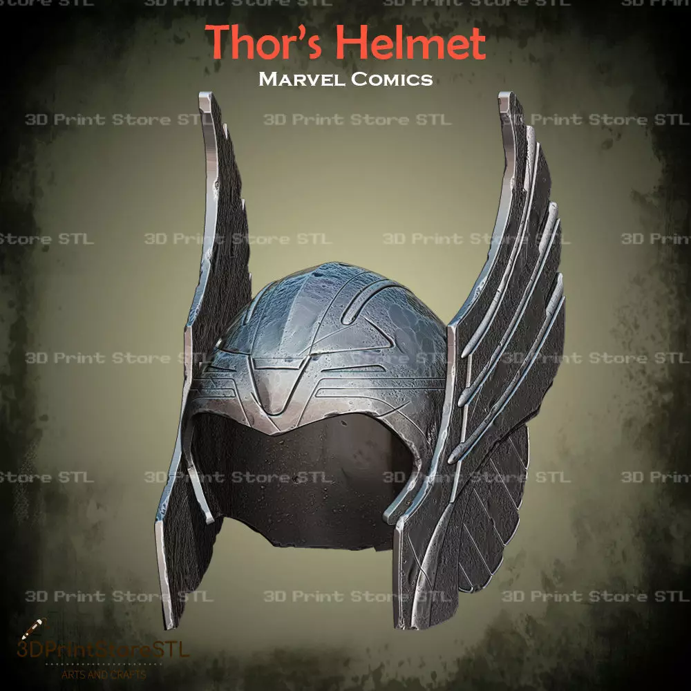 Thor Helmet Cosplay Marvel - STL File 3D print model_0