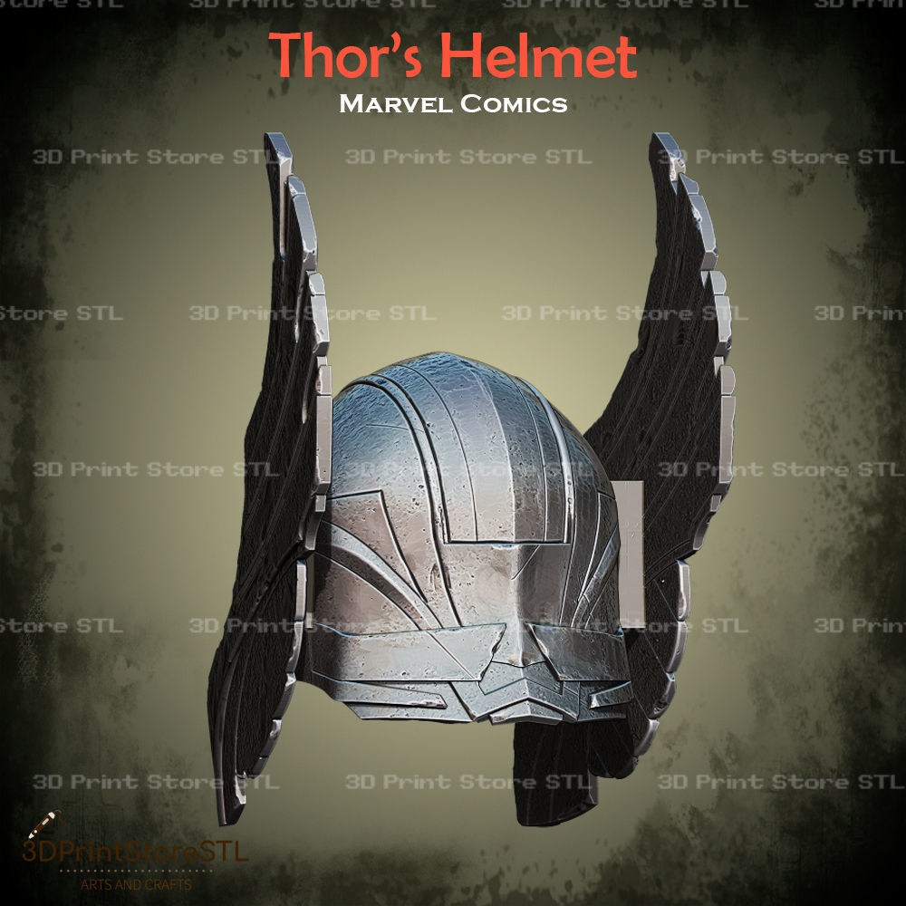 Thor Helmet Cosplay Marvel - STL File 3D print model_2