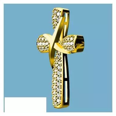 cross diamond  pendent  3D print model_0