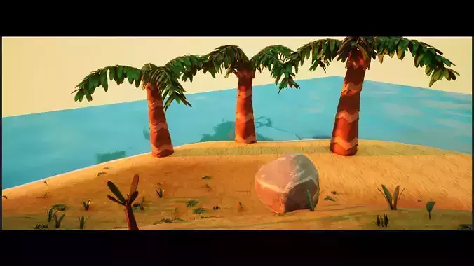 Stylized Palm Tree collection in the Style of Animal Crossing