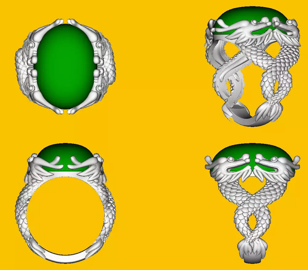 dragon ring  3D print model_0