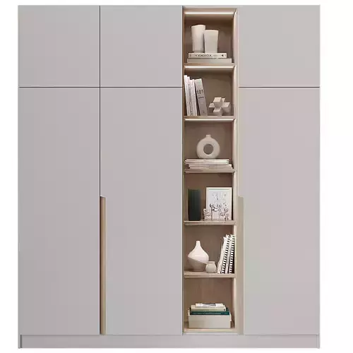 Wardrobe 4 with shelves and bookshelf