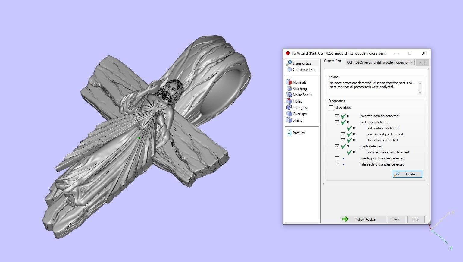 Jesus Christ Wooden Cross Amulet 3D print model_8