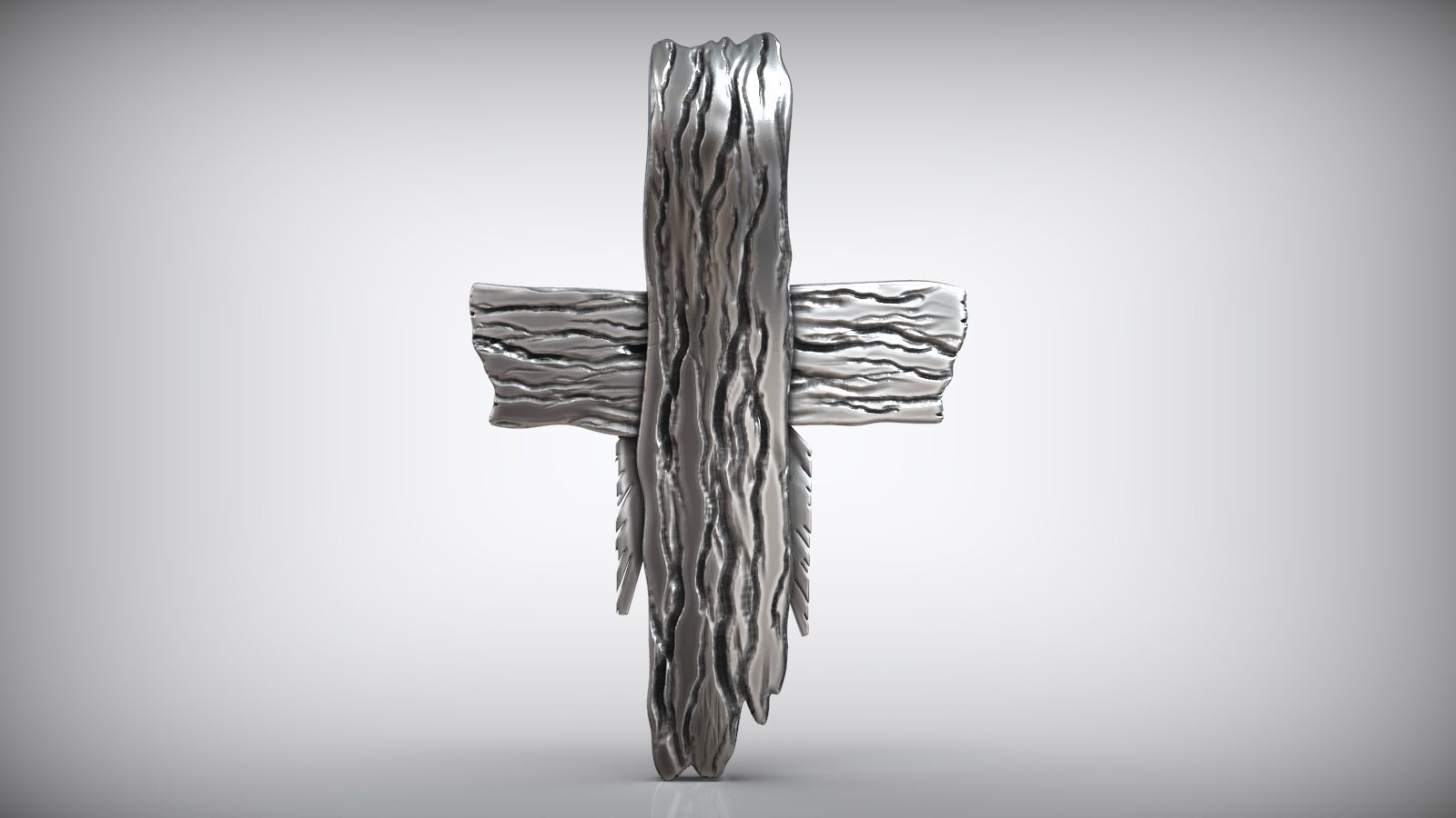 Jesus Christ Wooden Cross Amulet 3D print model_6