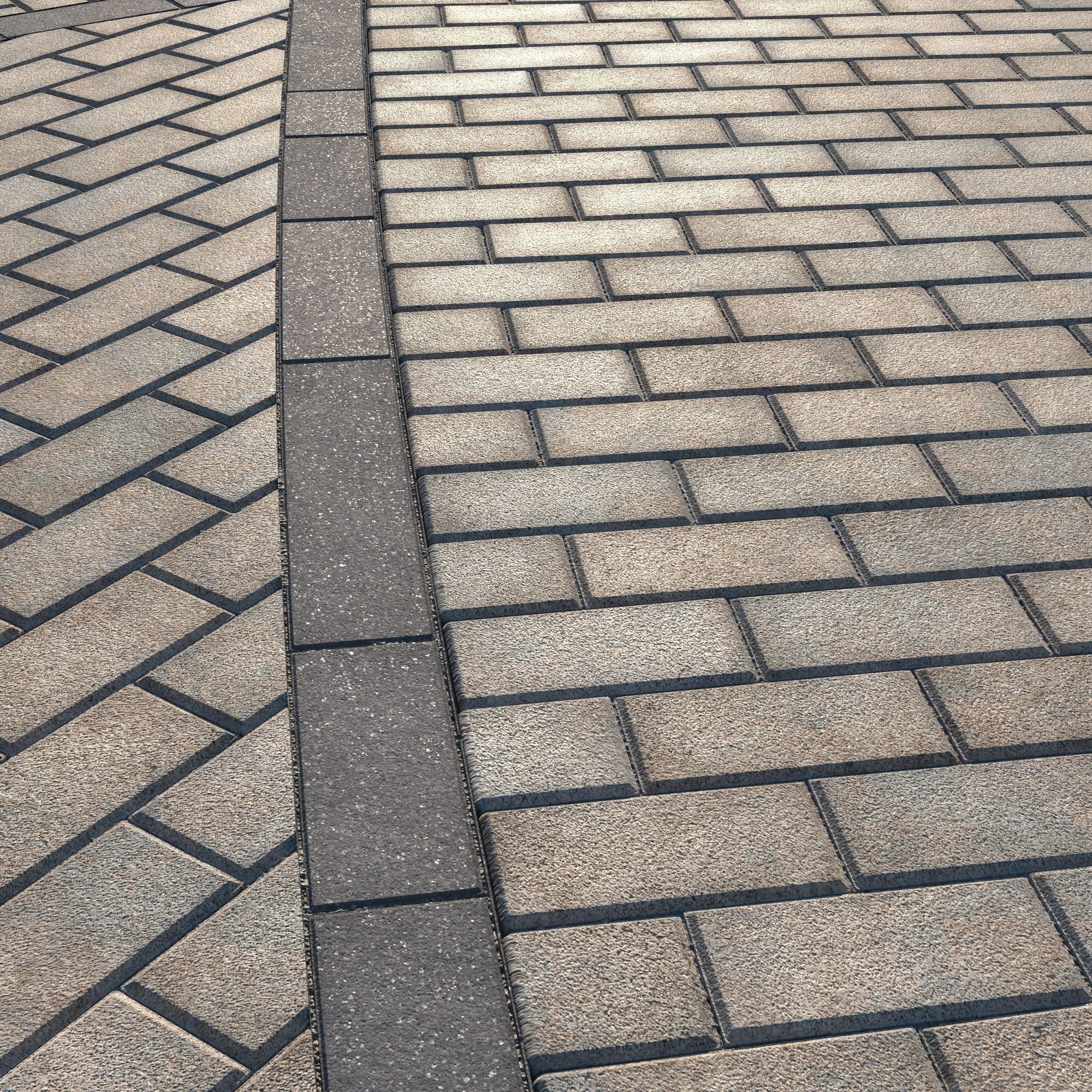 8K Large Scale Pavement Running Bond - 15 Variatons Texture_39