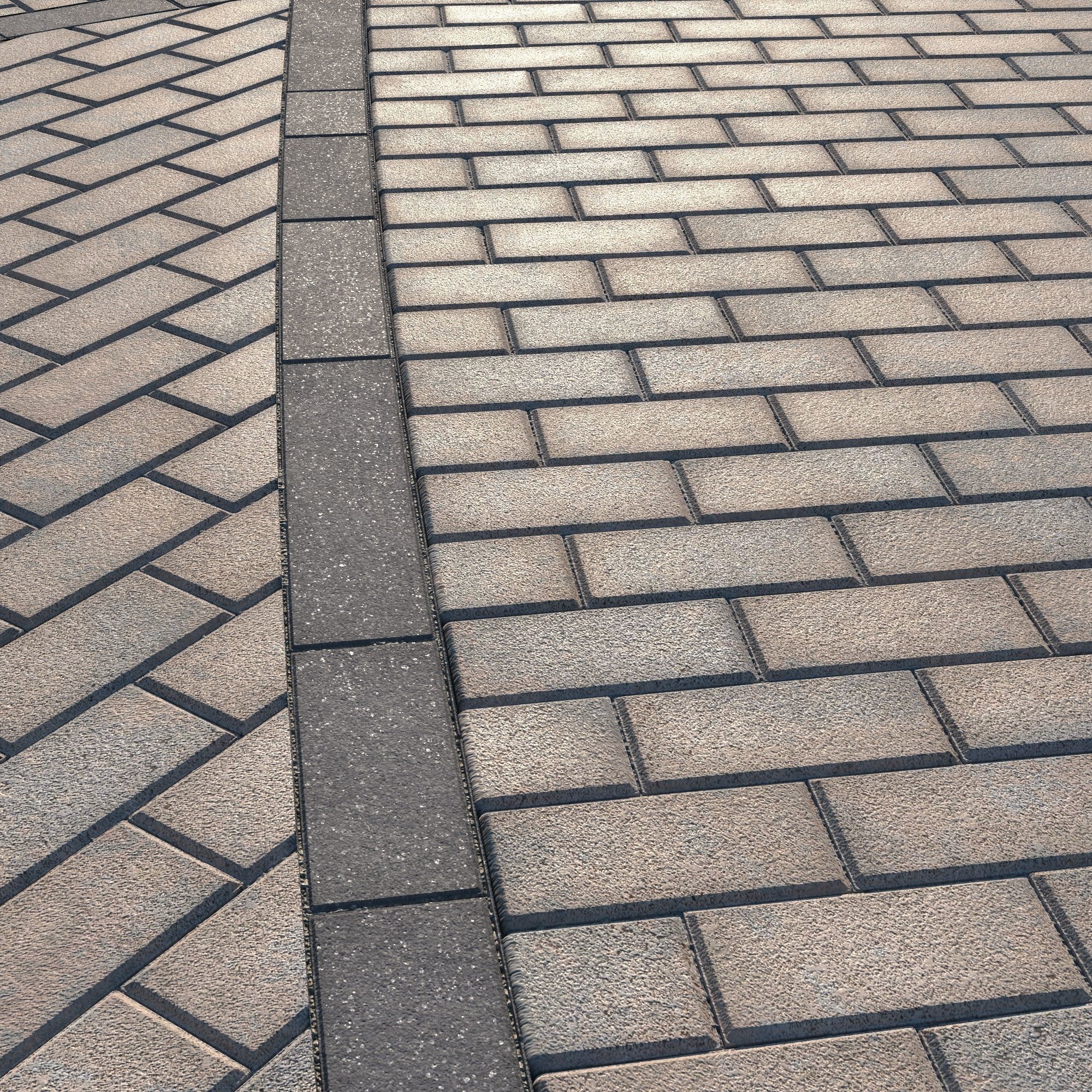 8K Large Scale Pavement Running Bond - 15 Variatons Texture_40