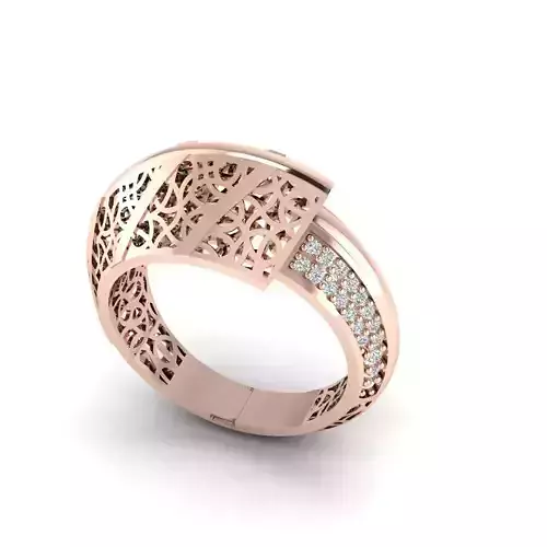 rings rose gold filigree ring with diamonds