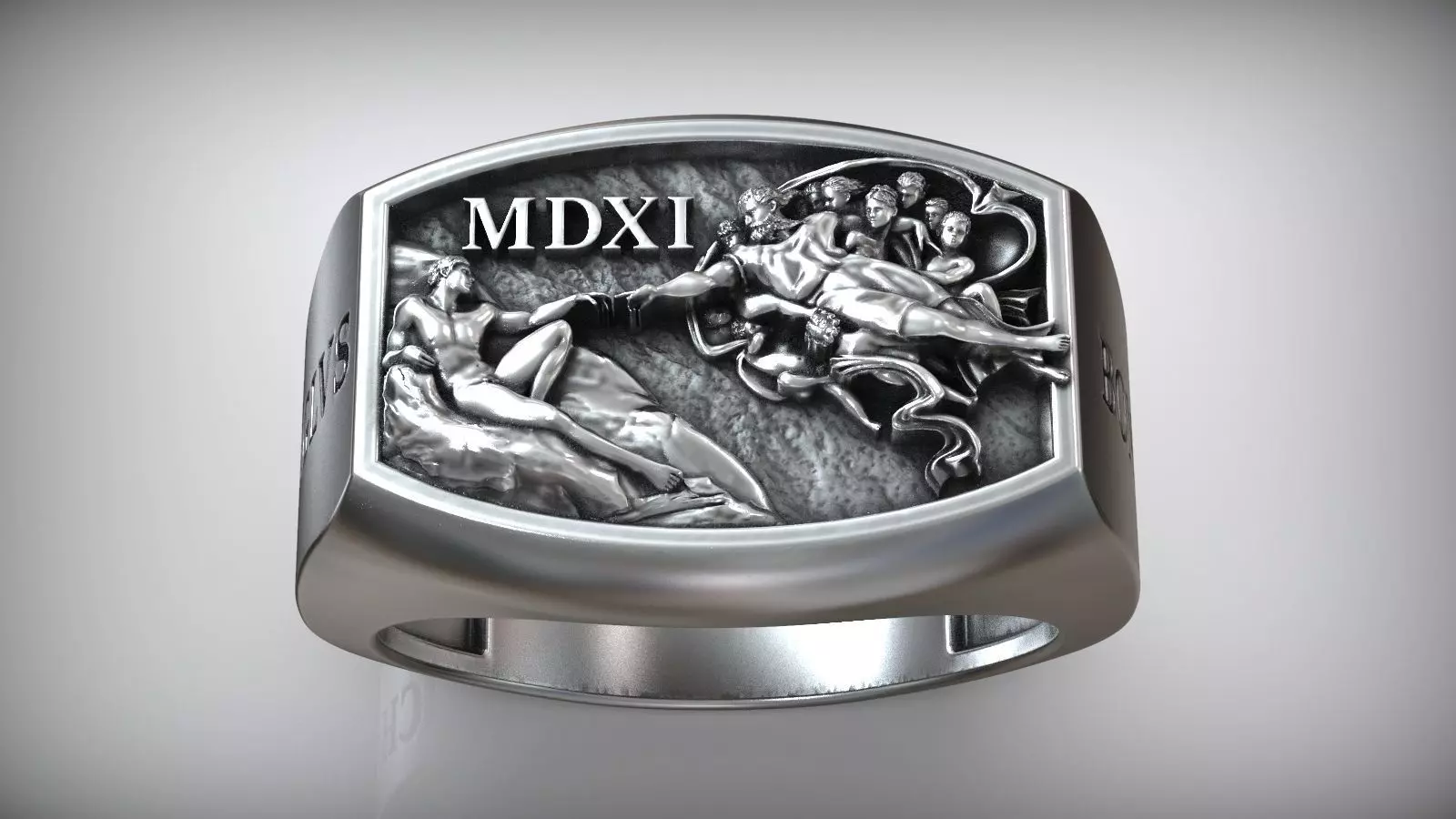 Hand Of God Michaelangelo Sistine Chapel Signet 3D print model_0