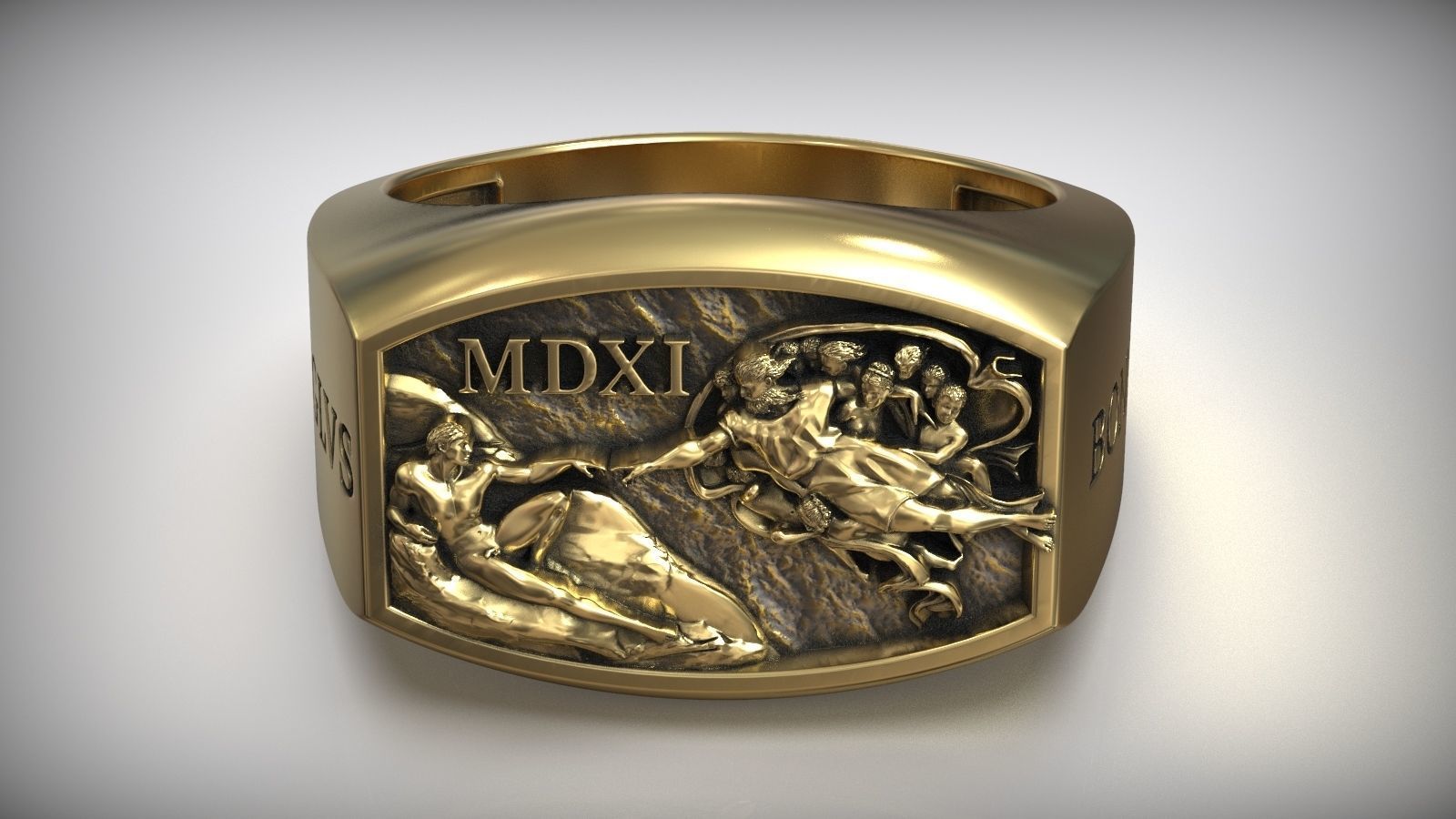 Hand Of God Michaelangelo Sistine Chapel Signet 3D print model_5