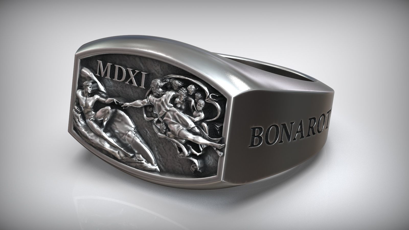 Hand Of God Michaelangelo Sistine Chapel Signet 3D print model_2