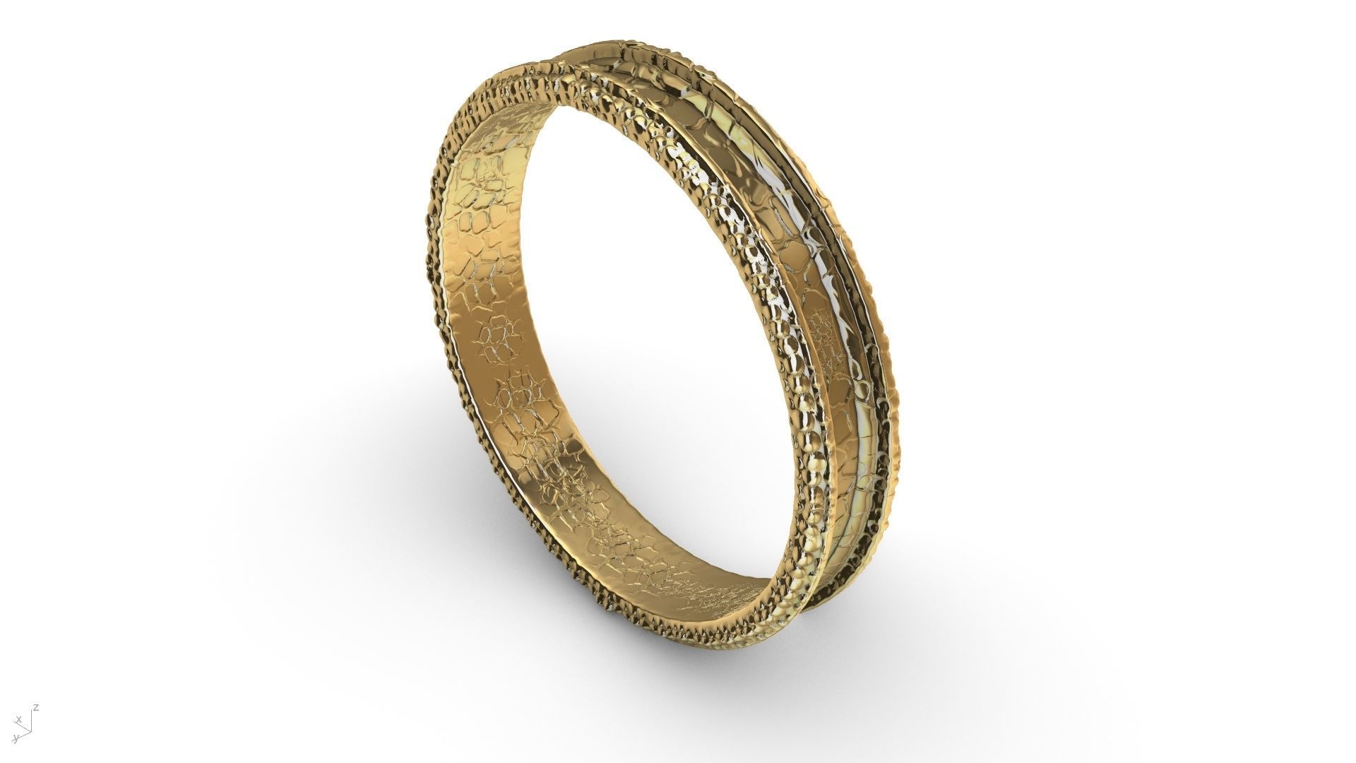 stone textured ring stl verified 3D print model_8