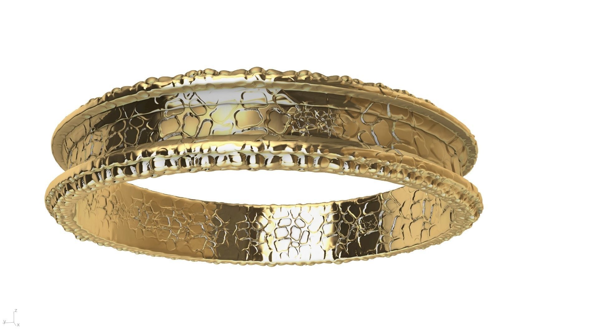 stone textured ring stl verified 3D print model_4