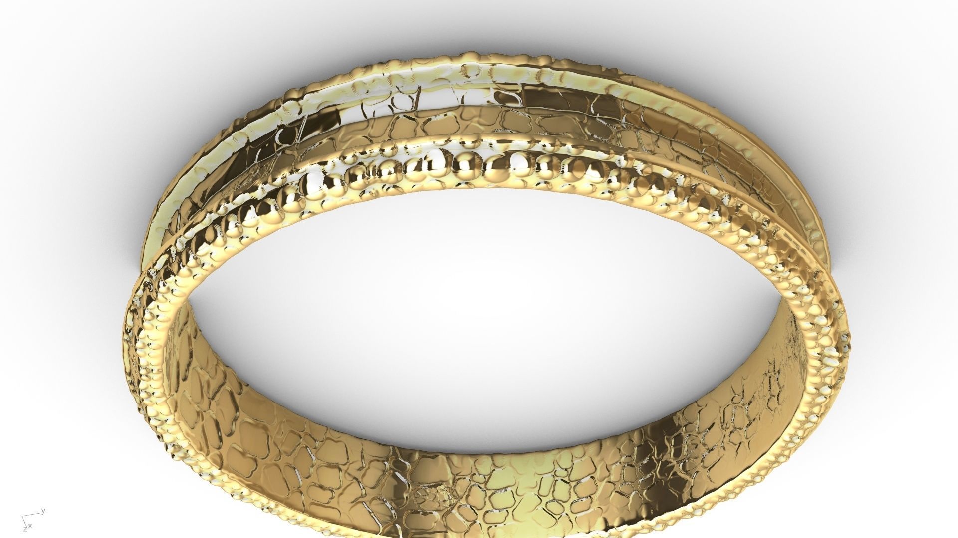 stone textured ring stl verified 3D print model_6