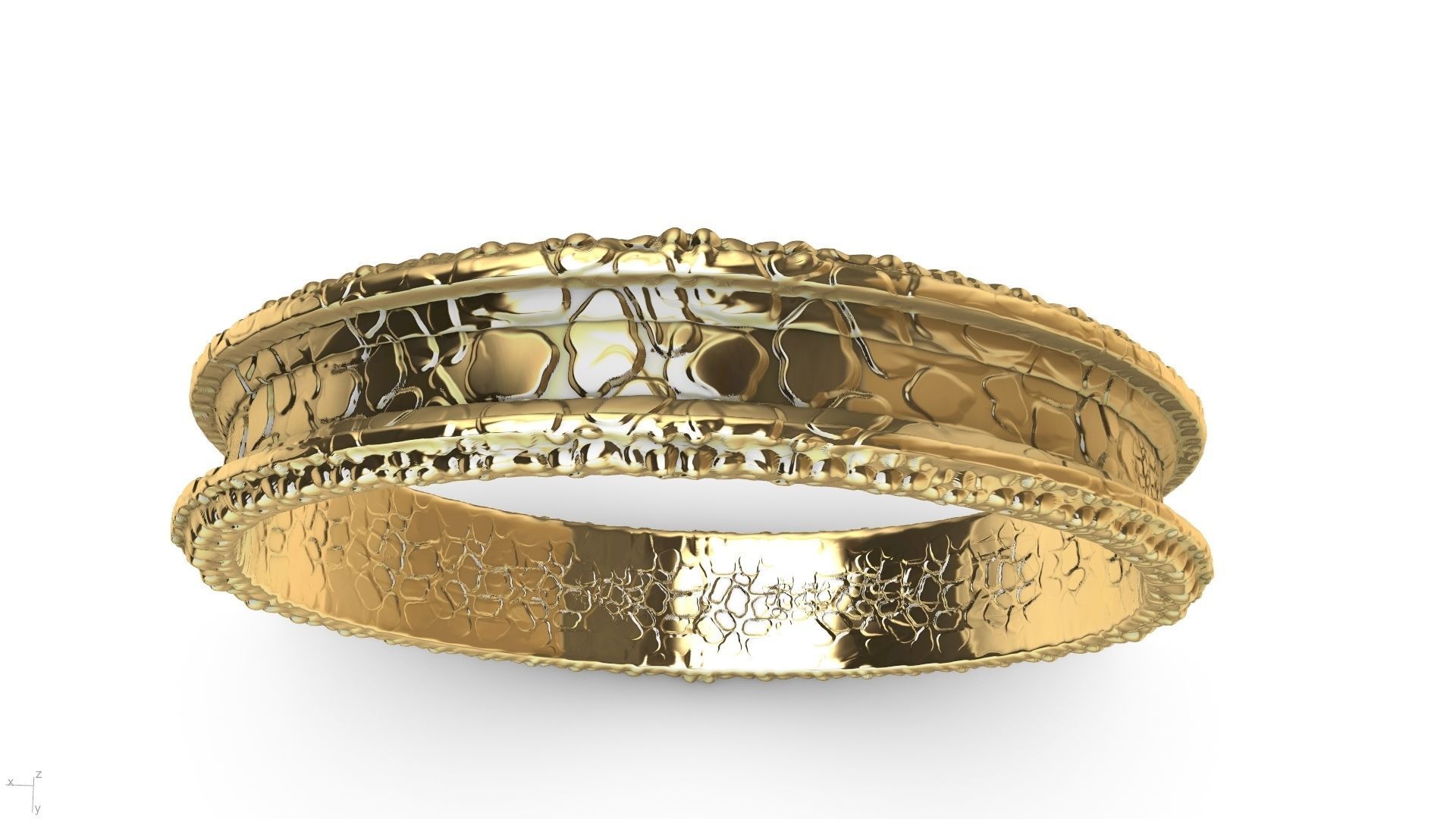 stone textured ring stl verified 3D print model_1