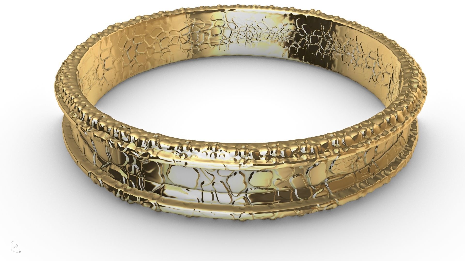 stone textured ring stl verified 3D print model_3