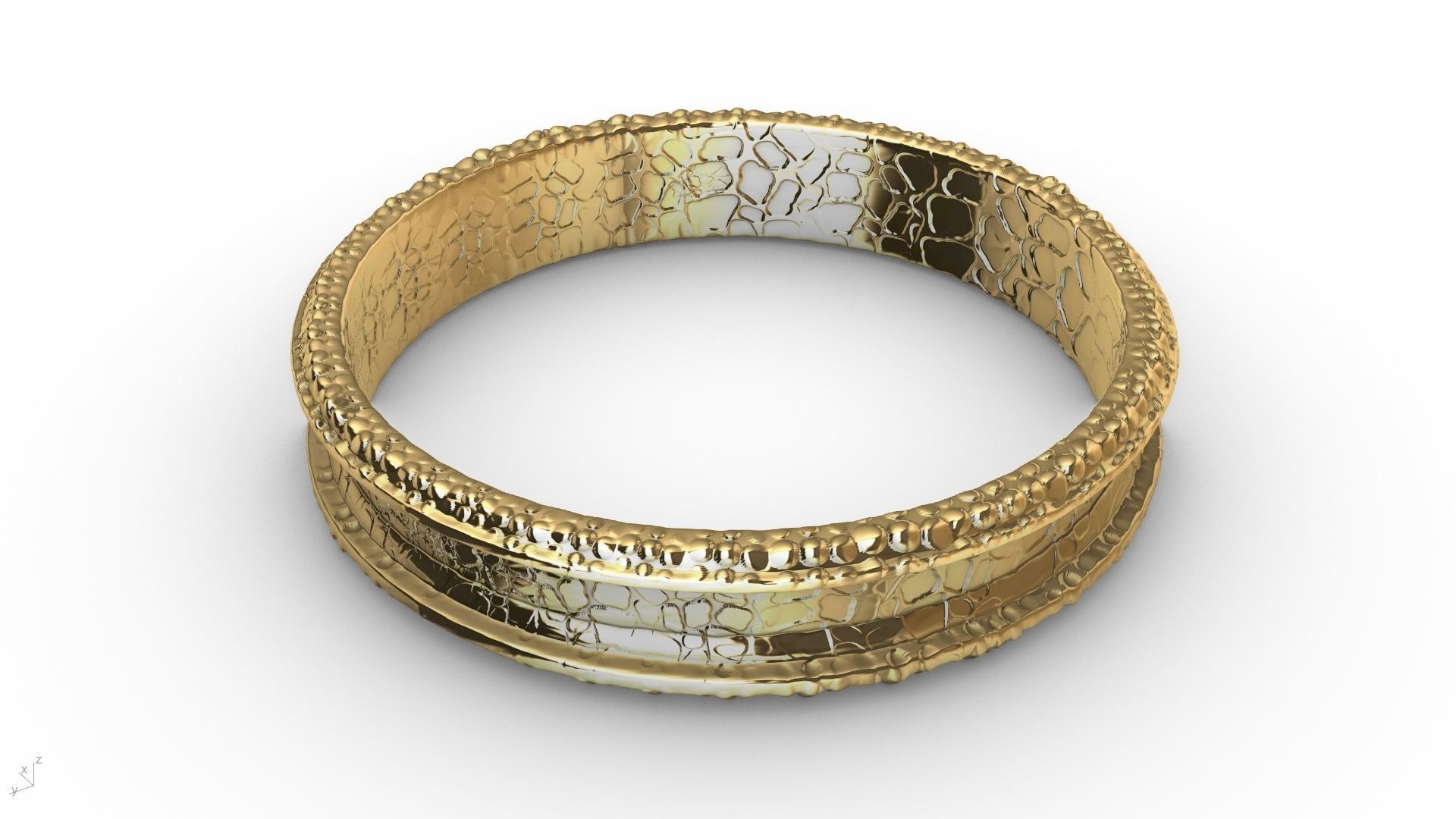 stone textured ring stl verified 3D print model_2