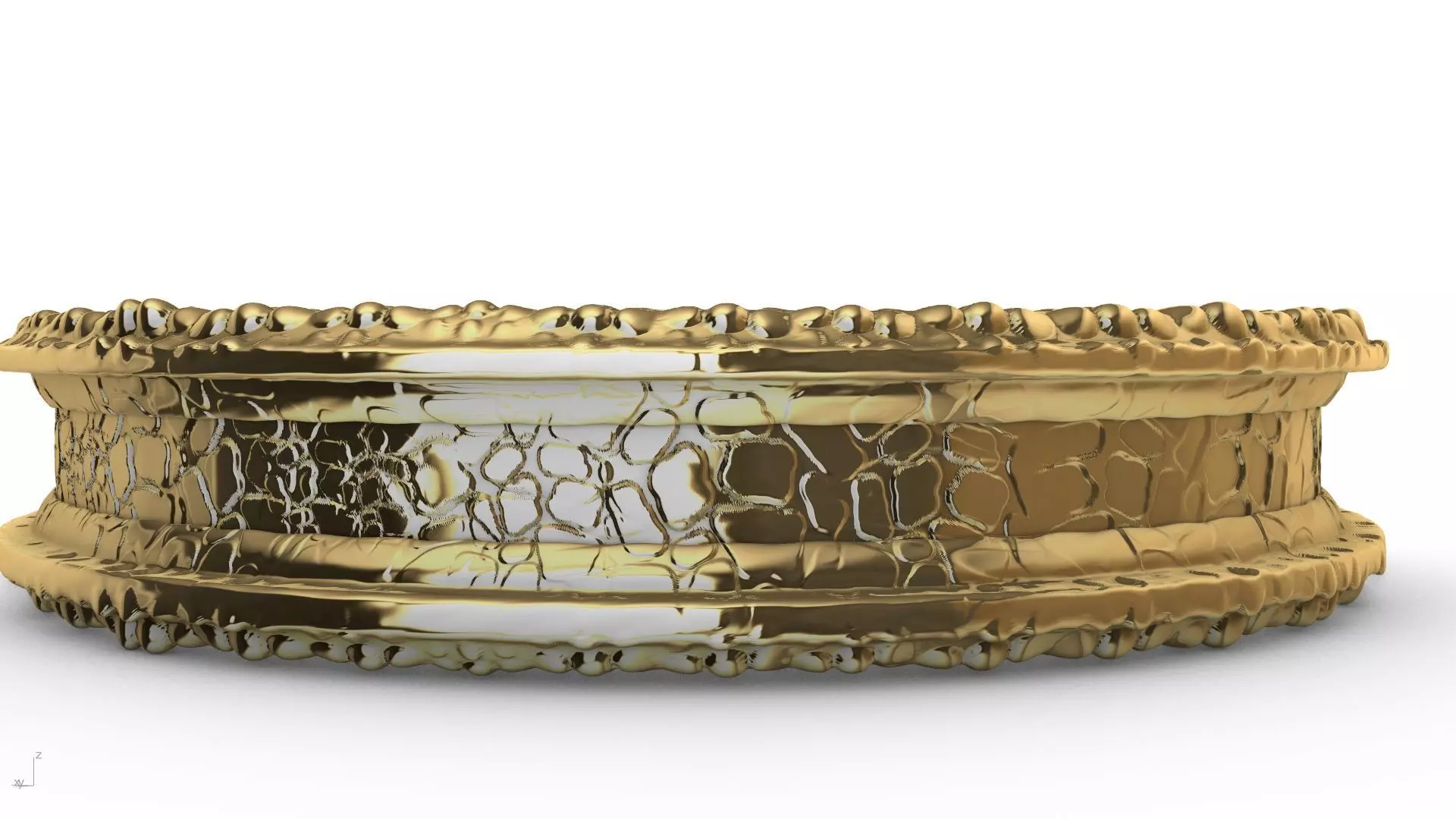 stone textured ring stl verified 3D print model_0