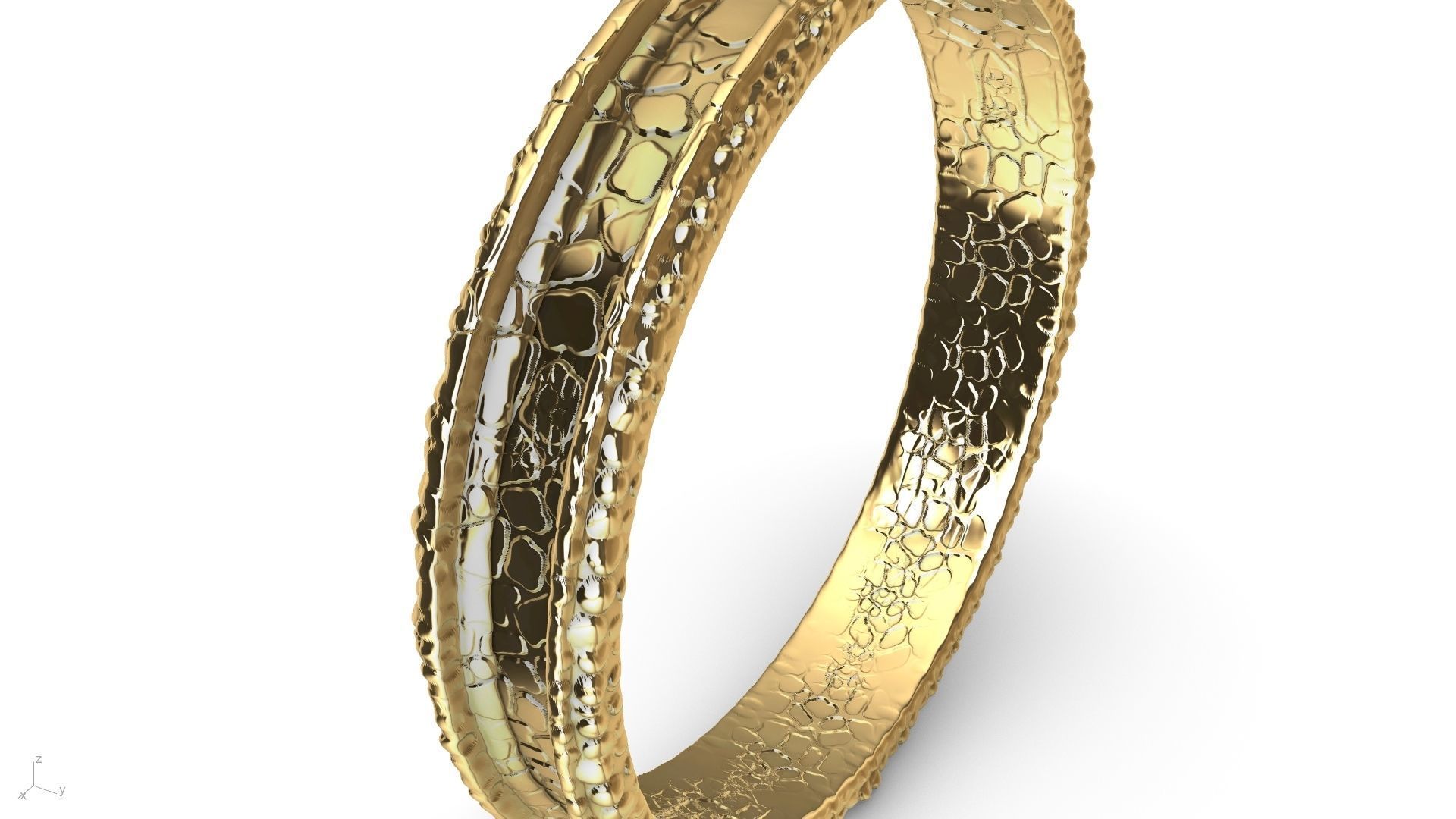 stone textured ring stl verified 3D print model_9