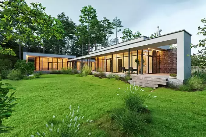 Overcast Exterior Scene 3D model 3D model