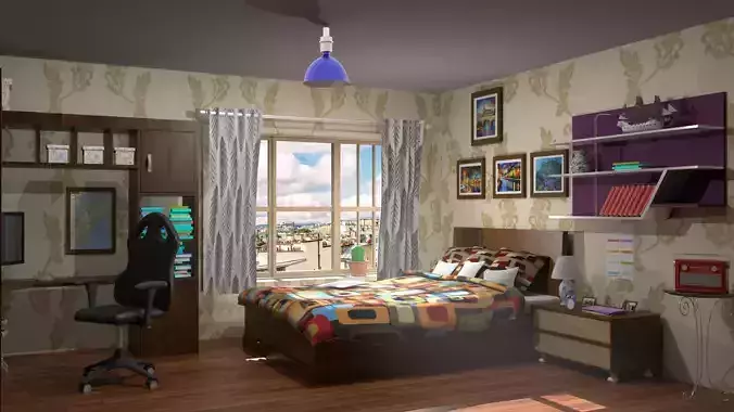 Cartoon Bedroom Interior