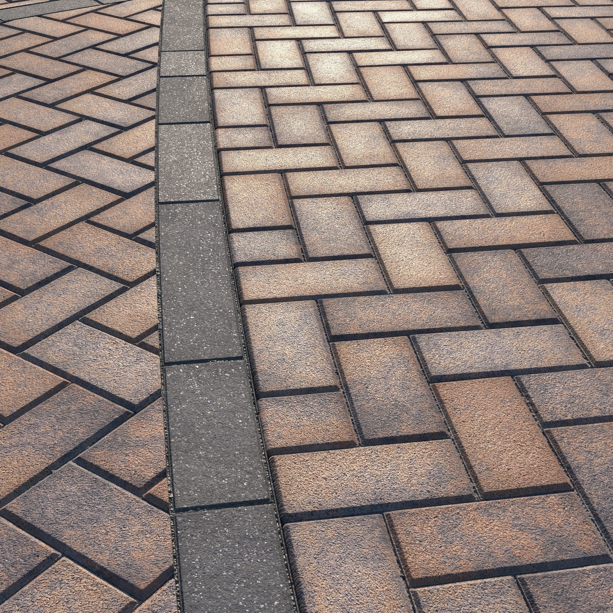 Large Area Herringbone concrete paving 02 - 15 Variations Texture_39