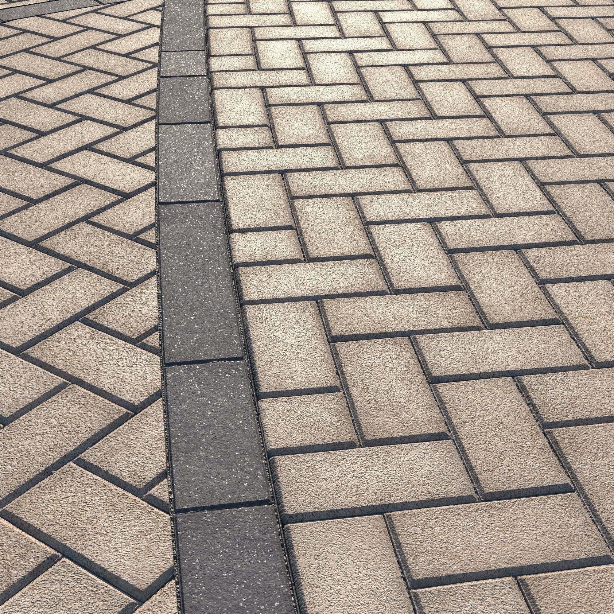 Large Area Herringbone concrete paving 02 - 15 Variations Texture_38