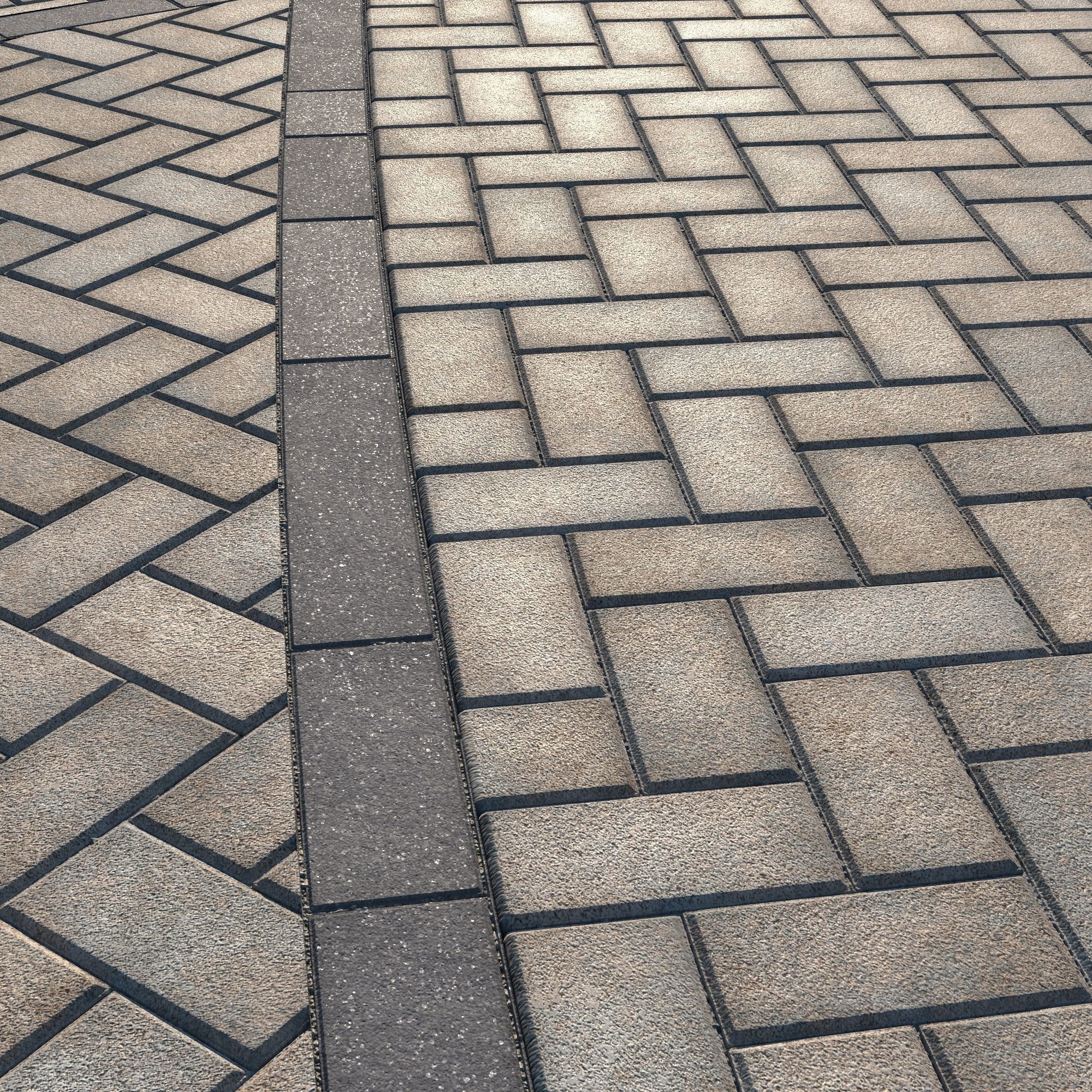 Large Area Herringbone concrete paving 02 - 15 Variations Texture_41