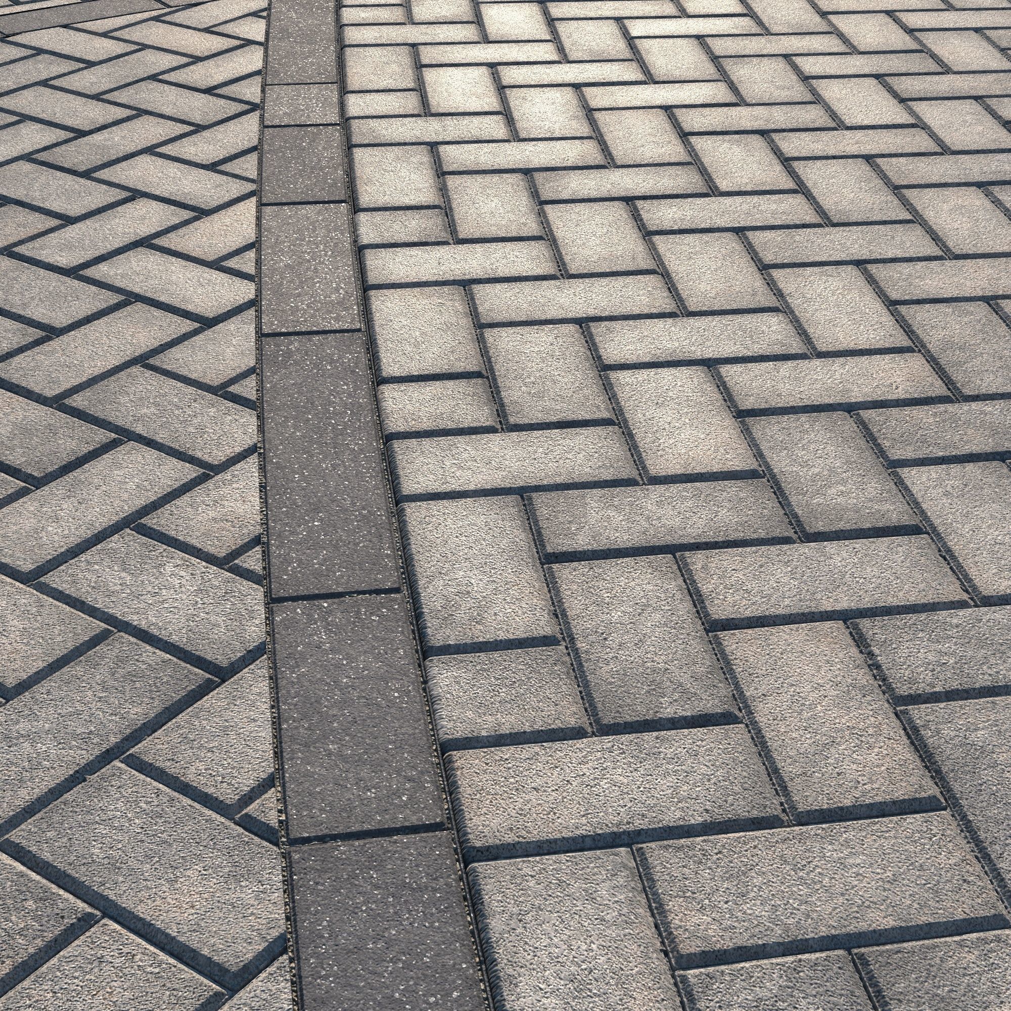 Large Area Herringbone concrete paving 02 - 15 Variations Texture_34