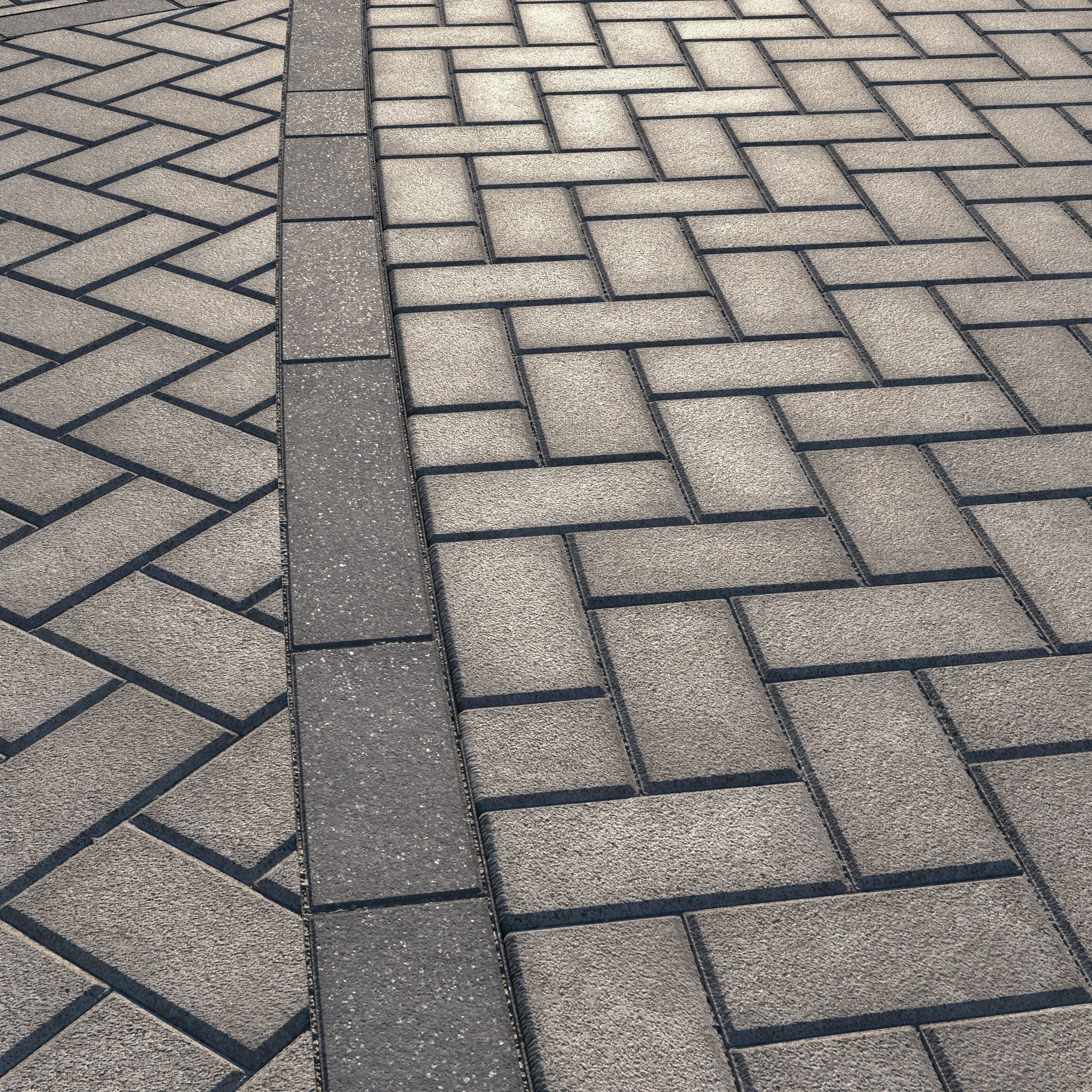 Large Area Herringbone concrete paving 02 - 15 Variations Texture_36