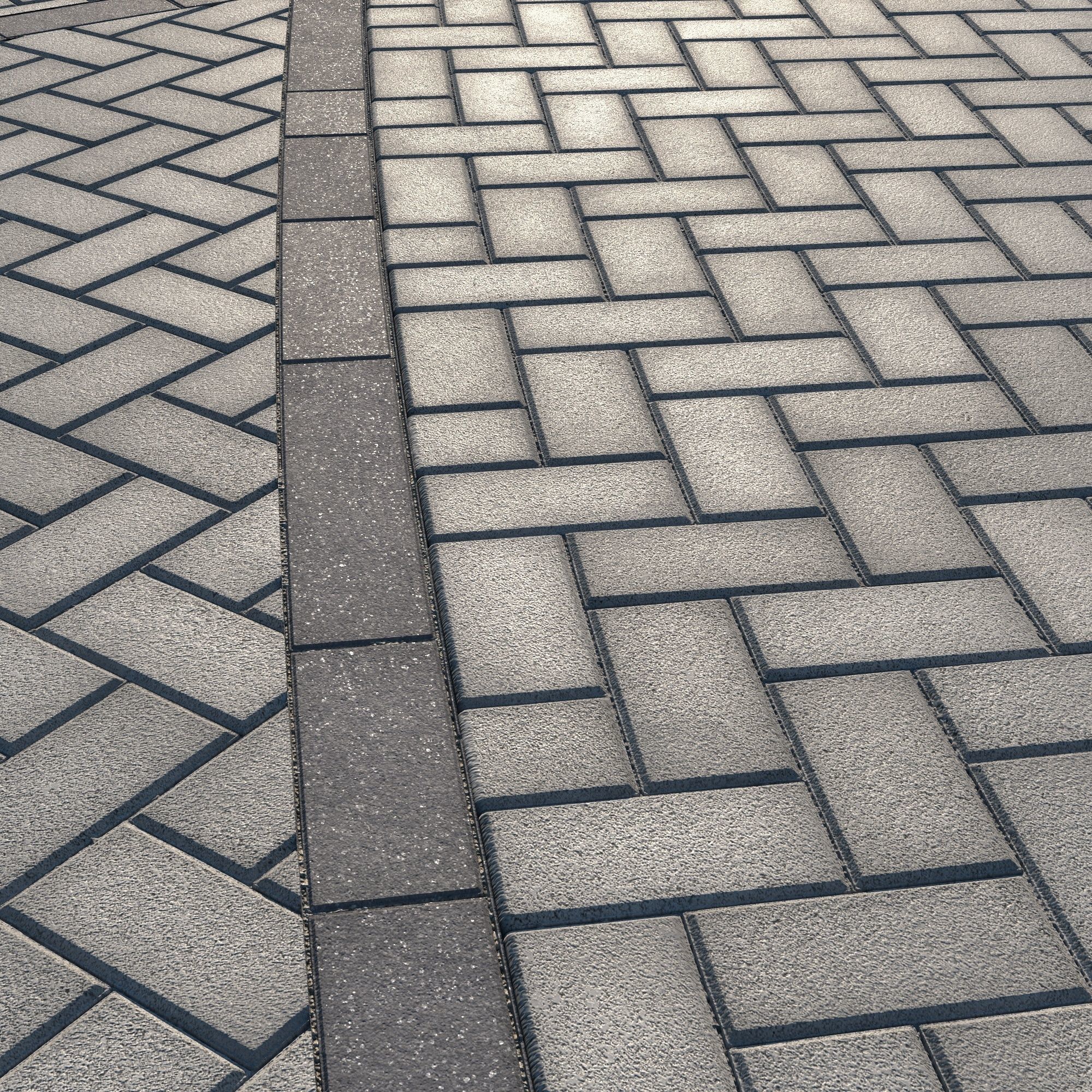 Large Area Herringbone concrete paving 02 - 15 Variations Texture_44