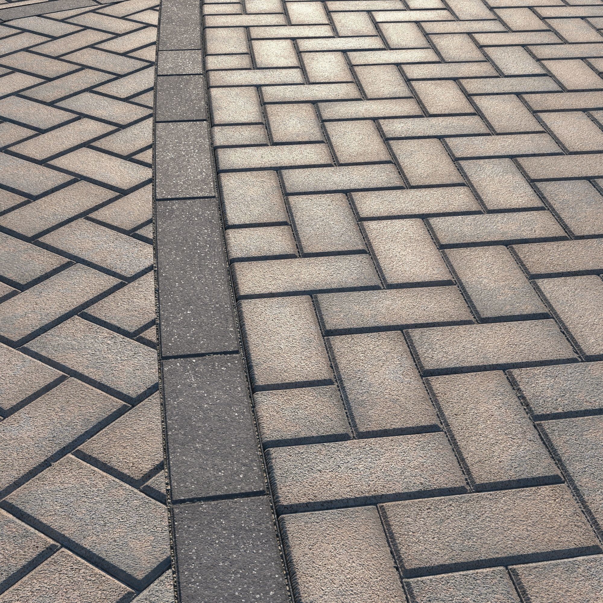Large Area Herringbone concrete paving 02 - 15 Variations Texture_33