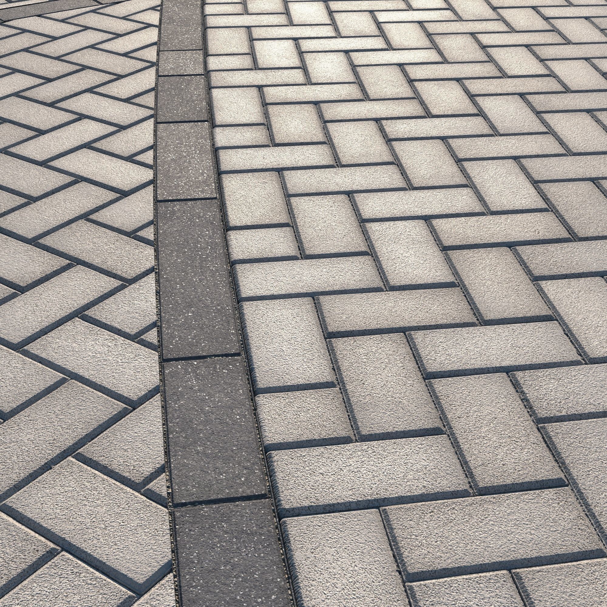 Large Area Herringbone concrete paving 02 - 15 Variations Texture_45