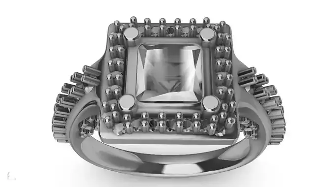 princess cut halo diamond ring stl verified