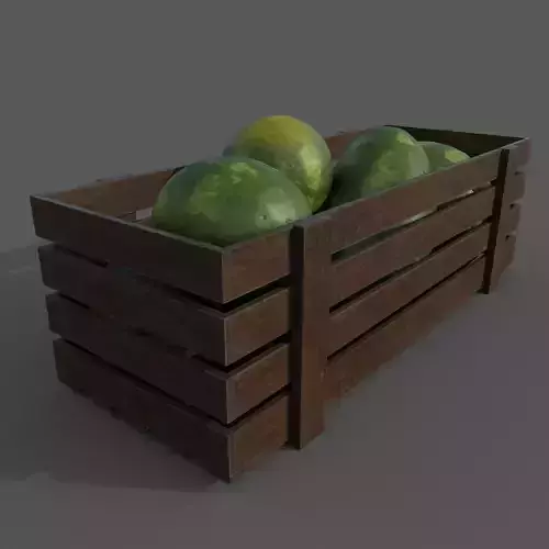 Box with watermelons