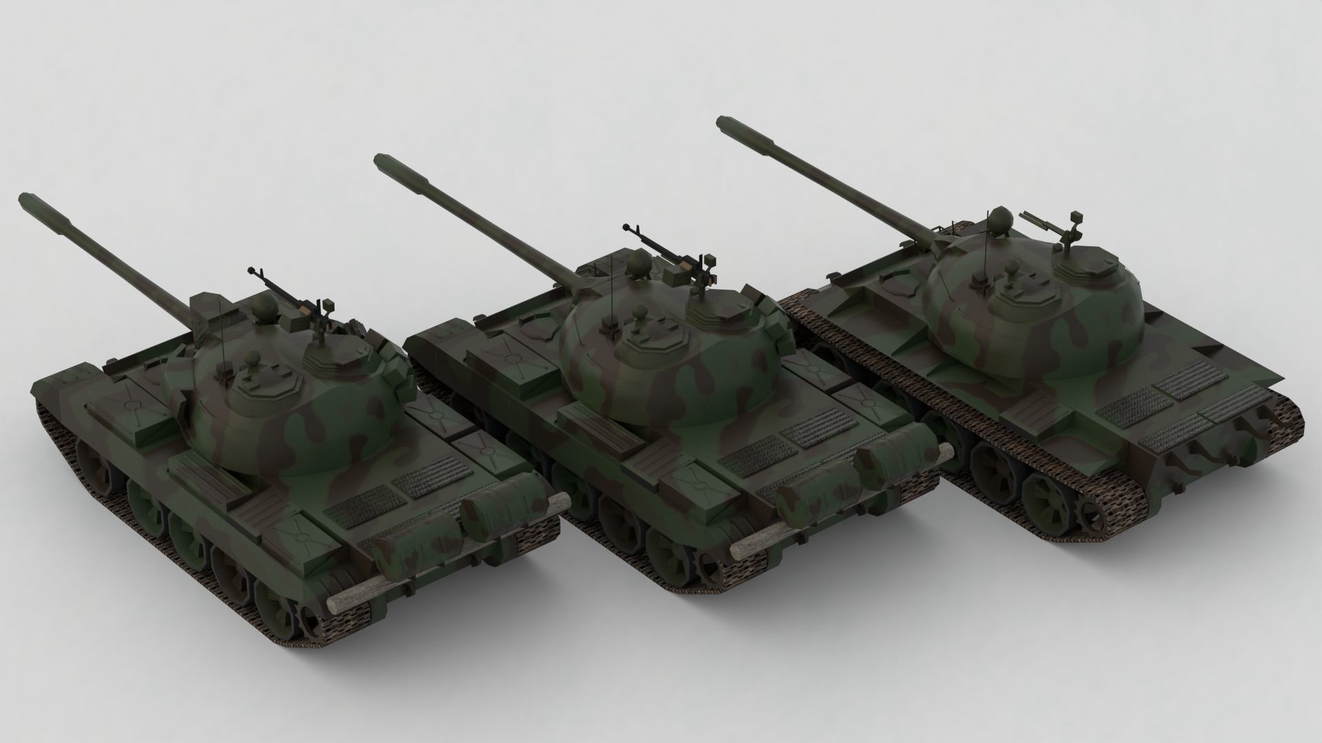 T-55A Soviet Tank Low-poly 3D model_16