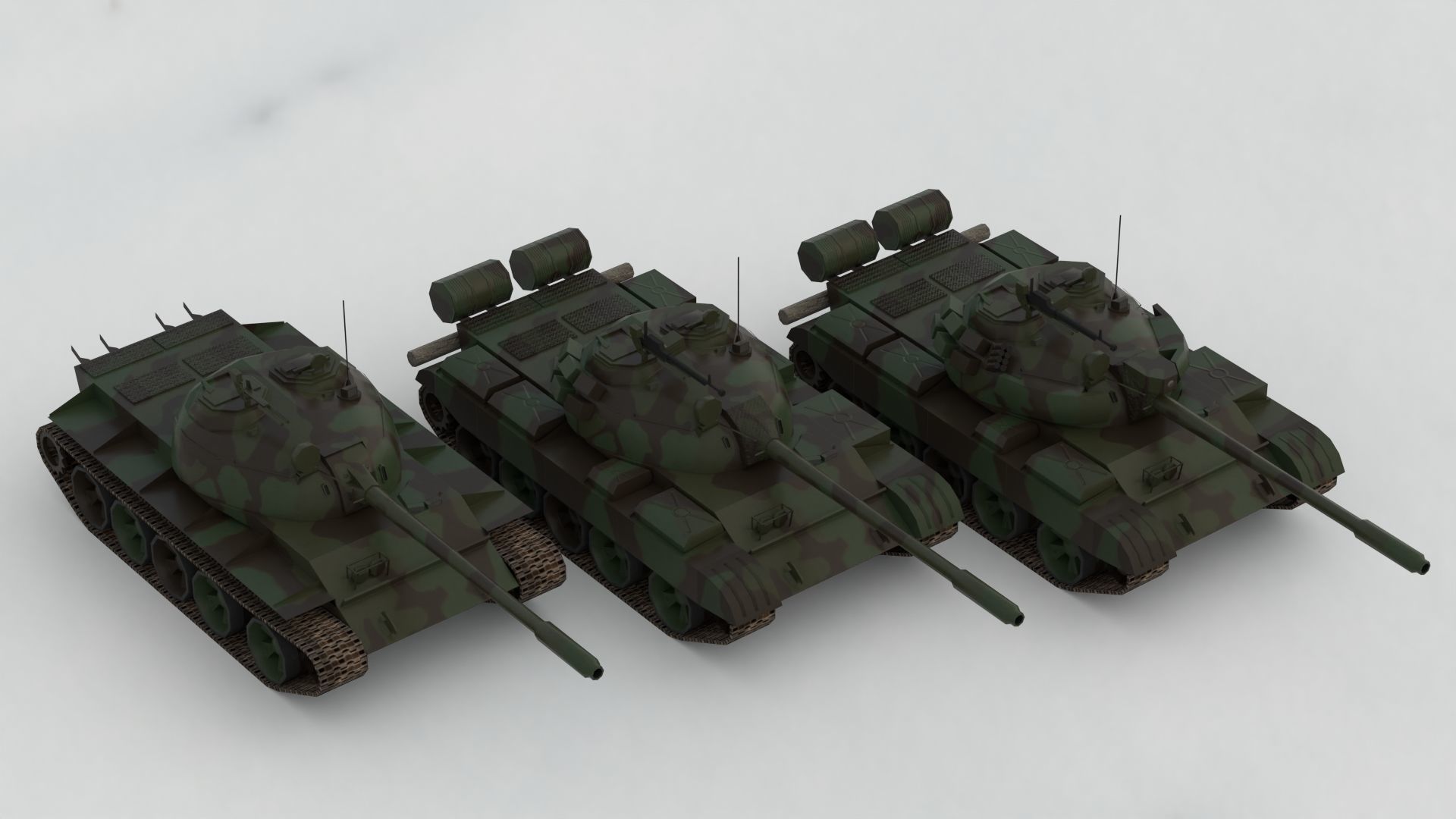 T-55A Soviet Tank Low-poly 3D model_15