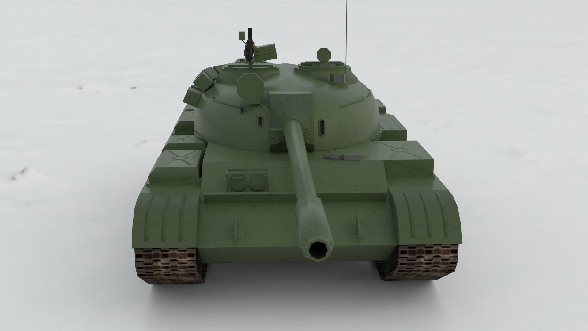 T-55A Soviet Tank Low-poly 3D model_7