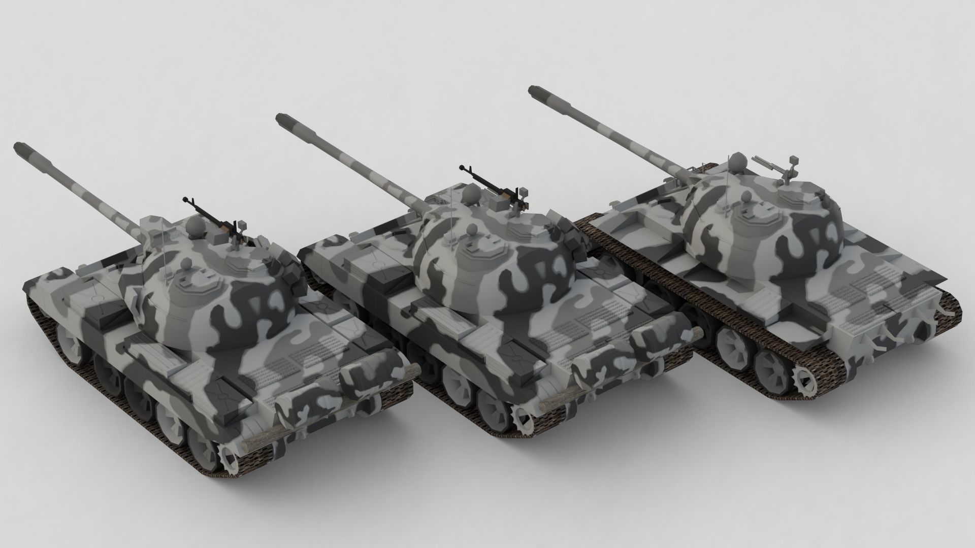 T-55A Soviet Tank Low-poly 3D model_26