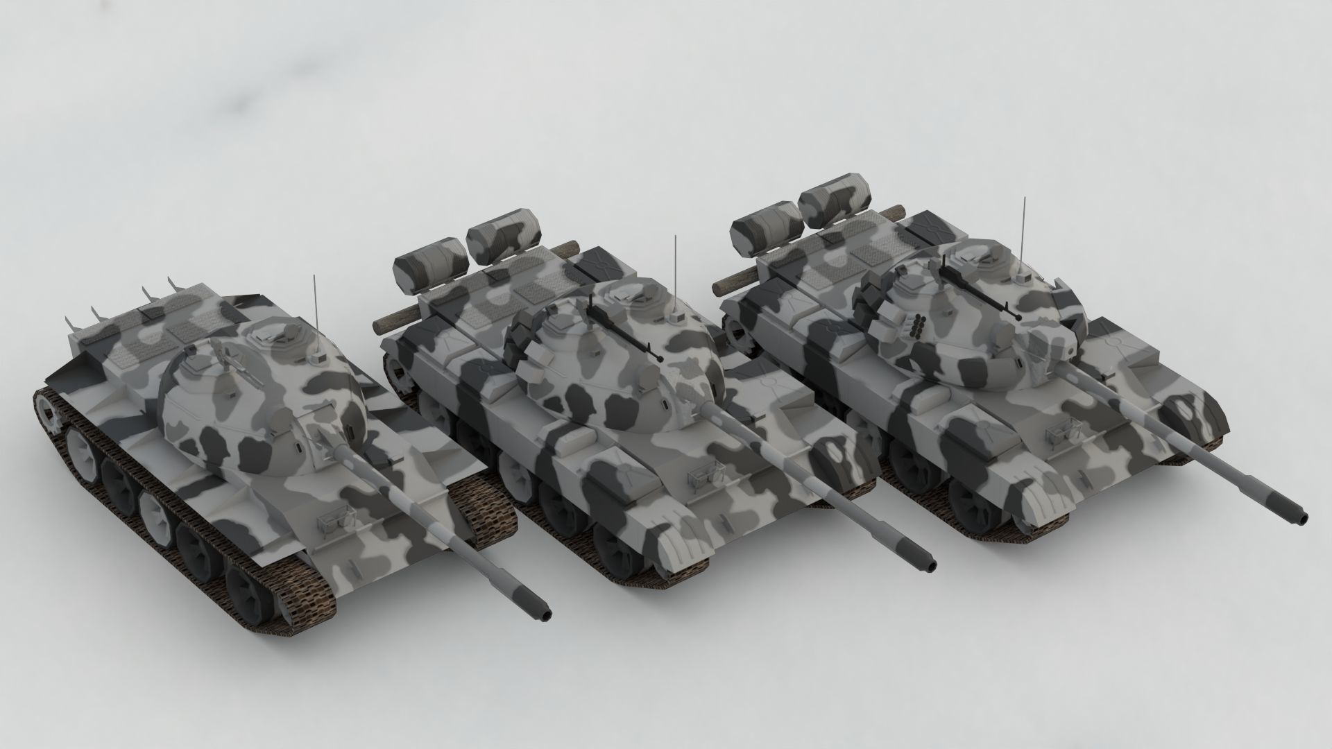 T-55A Soviet Tank Low-poly 3D model_25