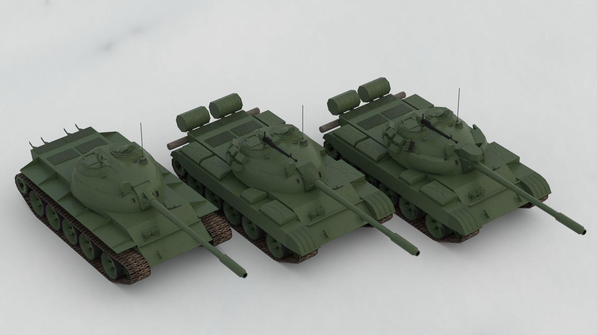 T-55A Soviet Tank Low-poly 3D model_13