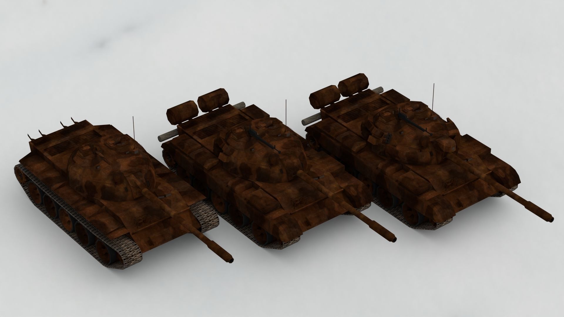 T-55A Soviet Tank Low-poly 3D model_23