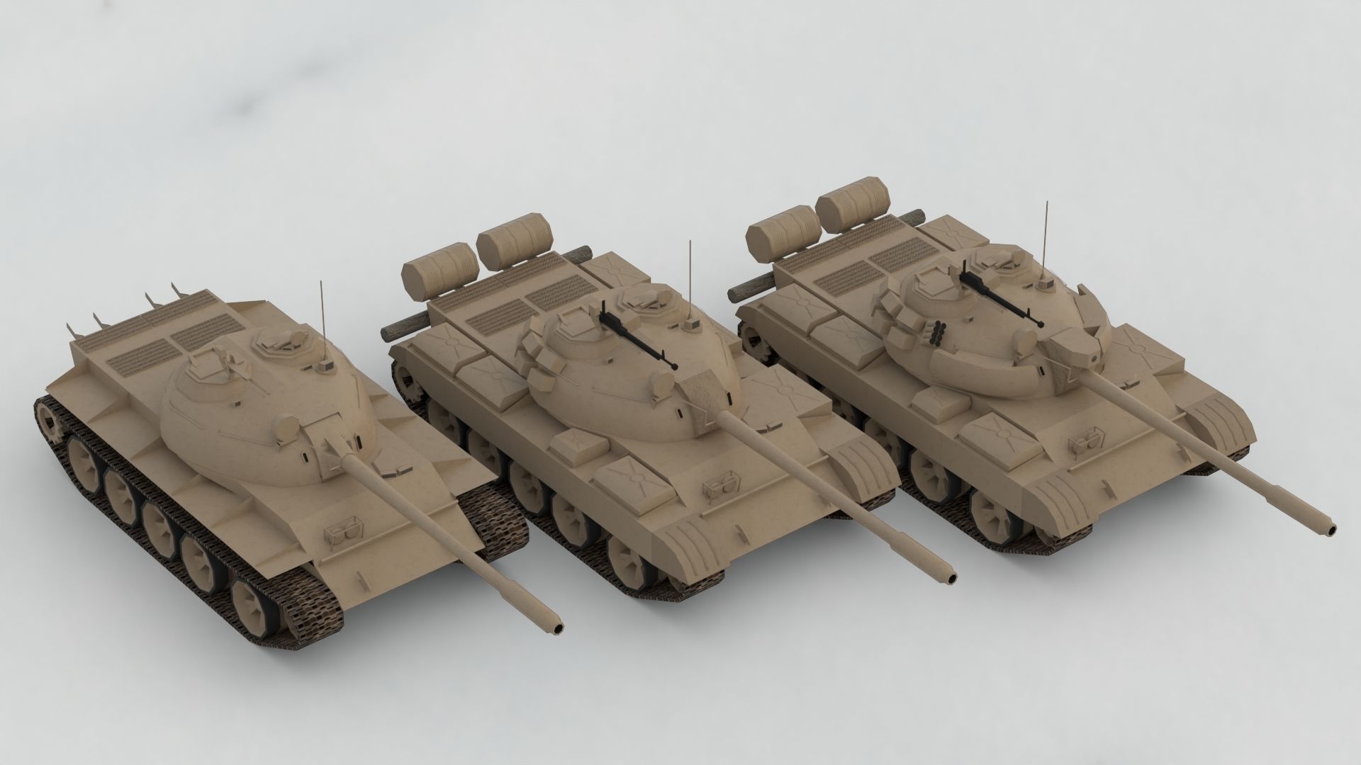 T-55A Soviet Tank Low-poly 3D model_17