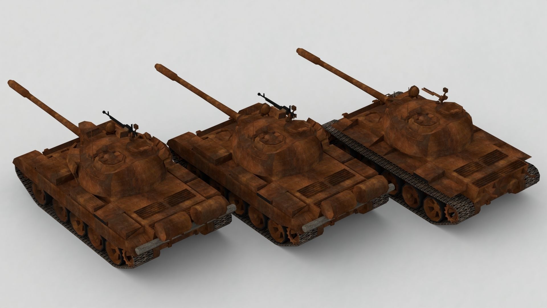 T-55A Soviet Tank Low-poly 3D model_22