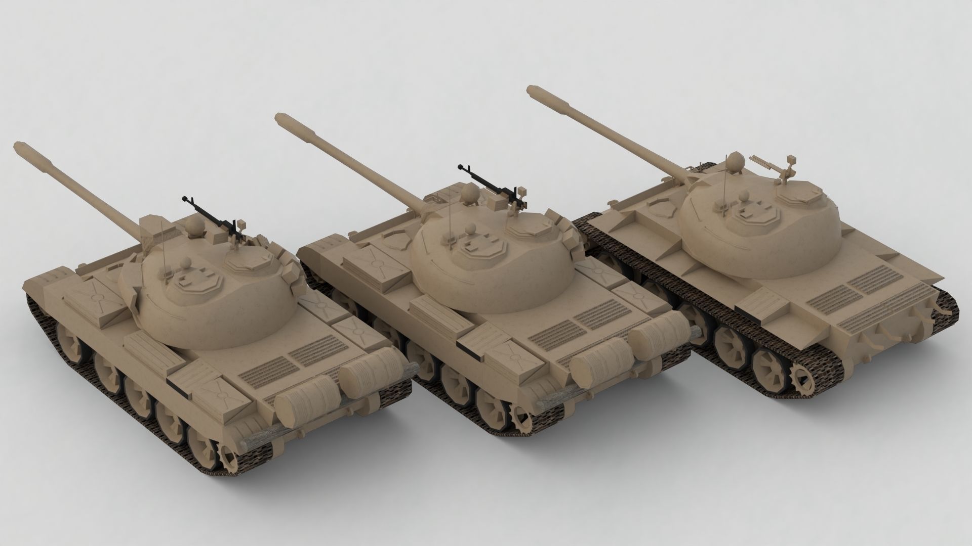 T-55A Soviet Tank Low-poly 3D model_18