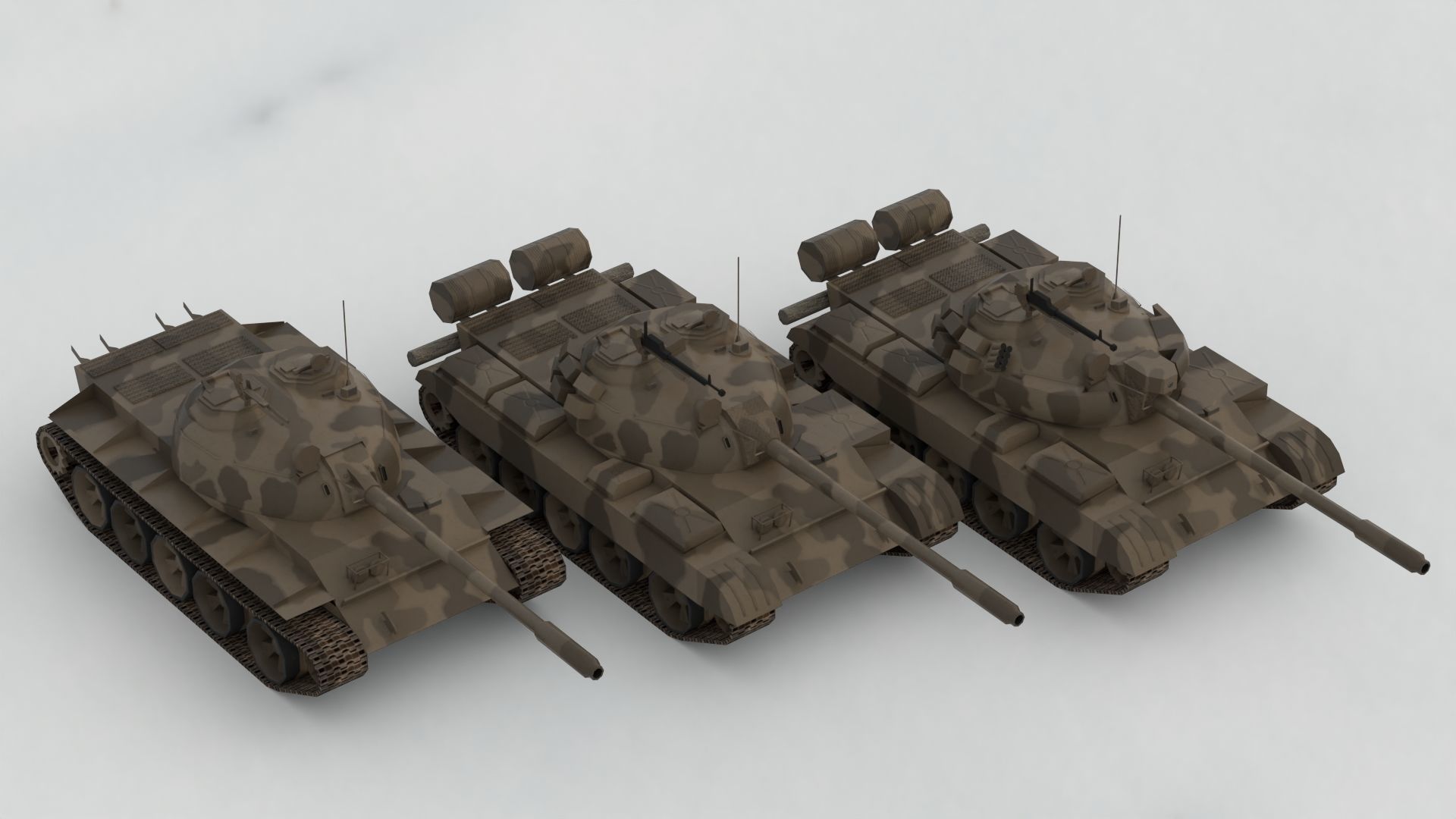 T-55A Soviet Tank Low-poly 3D model_19