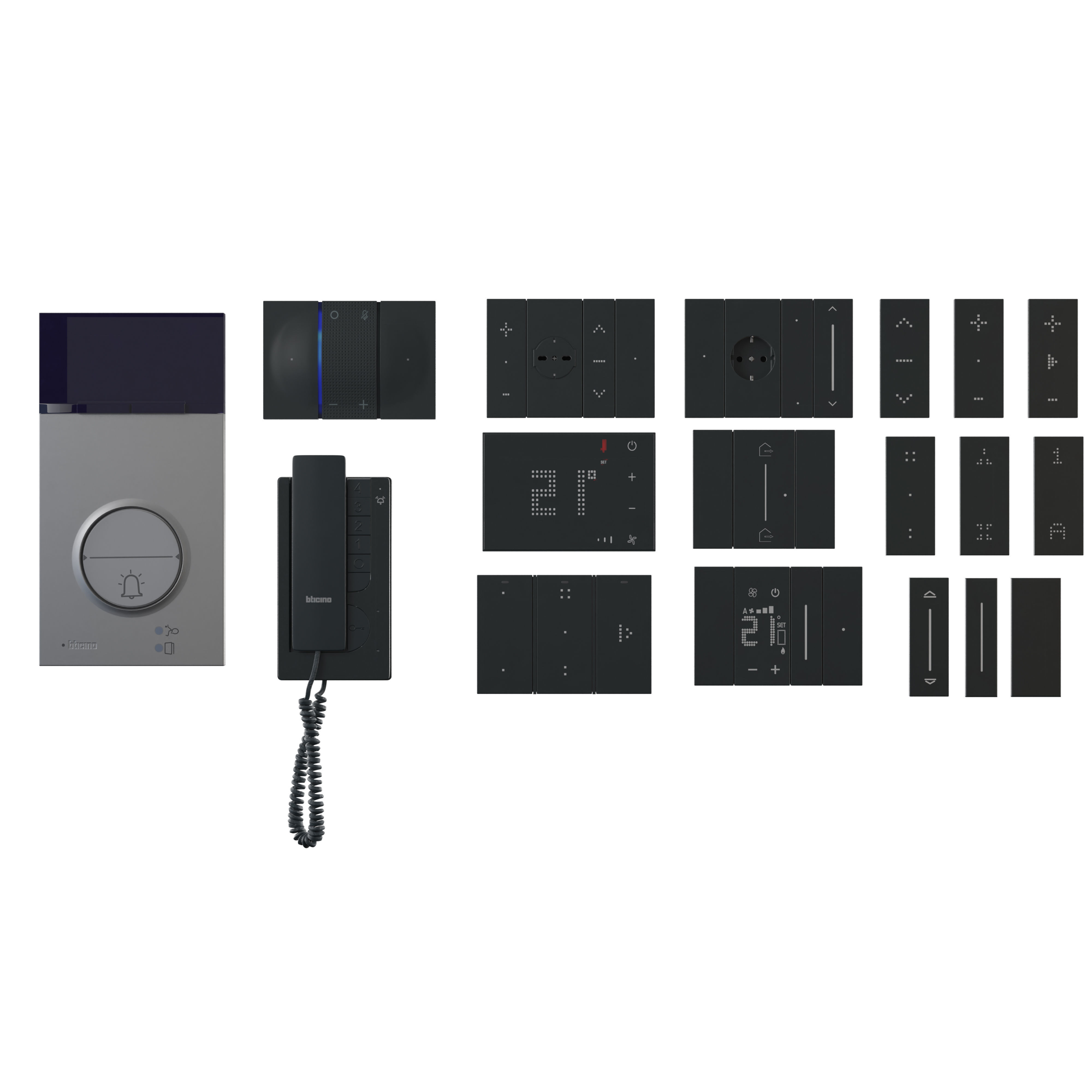 Sockets and switches Bticino 2022 Black Low-poly 3D model_4