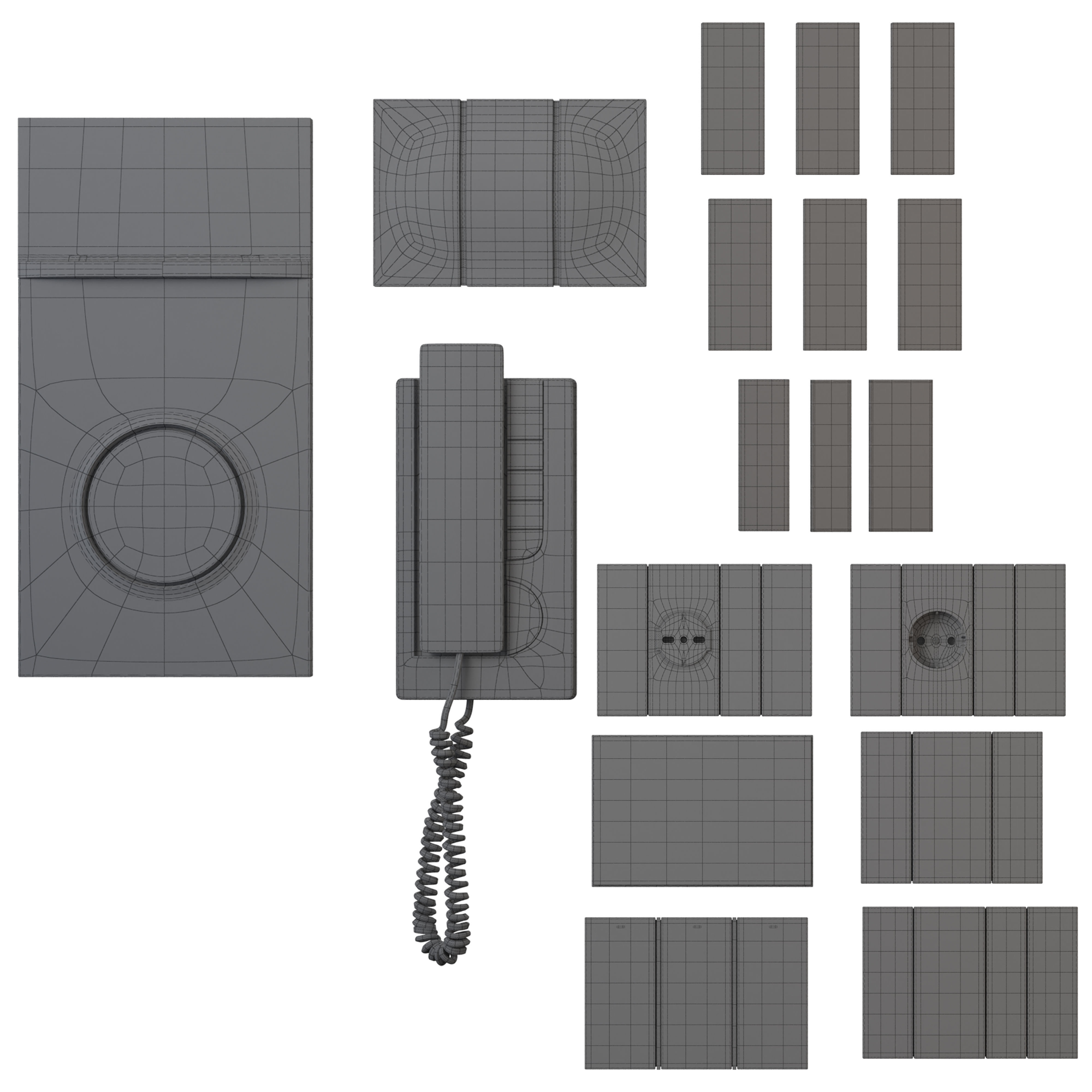 Sockets and switches Bticino 2022 Black Low-poly 3D model_5
