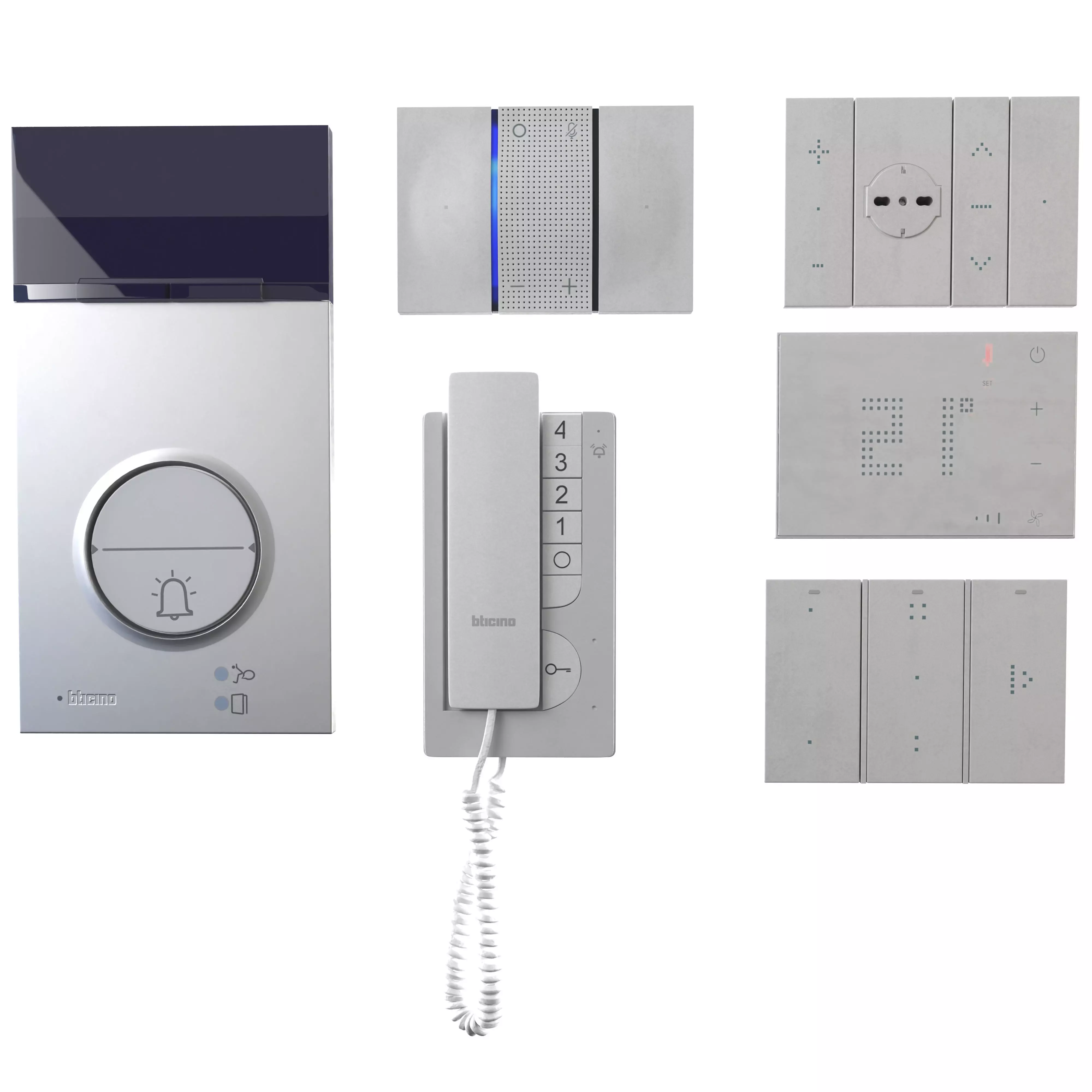 Sockets and switches Bticino 2022 Whigt Low-poly 3D model