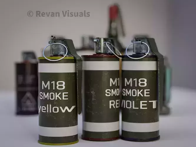 M18 Smoke Grenade Low-poly 3D model